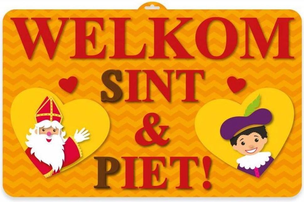 Kolorowa tabliczka na drzwi Sint en Piet 58 cm