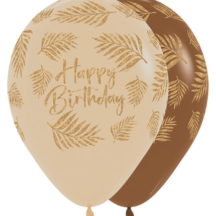 Balony Happy Birthday Palms Glitter Ink 30cm 25szt