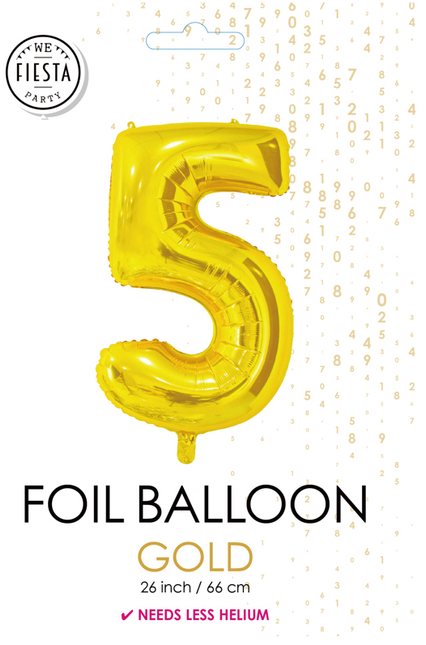 Balon foliowy Figurka 5 Gold 66cm