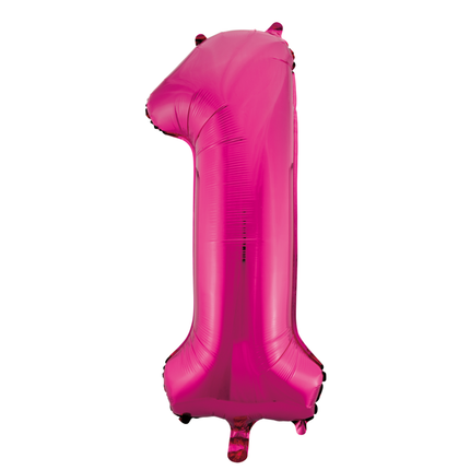 Balon foliowy Figurka 1 Fuksja XL 86 cm pusty