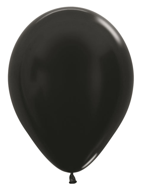 Balony Metallic Black 30cm 12szt