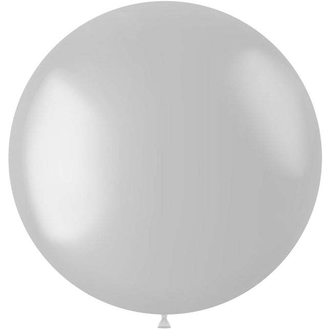 Balon biały metaliczny perłowy biały 78cm