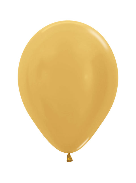 Balony Metallic Gold 25cm 100szt