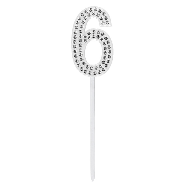 6 Year Cake topper Diamond 10,5 cm