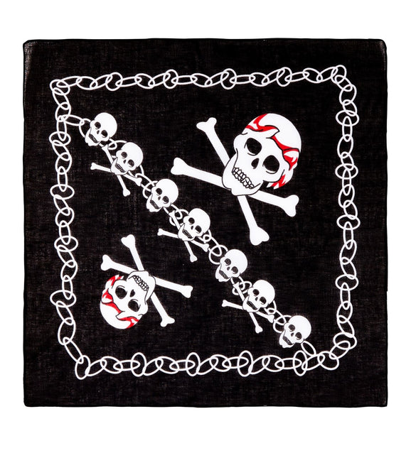 Czarno-biała piracka bandana