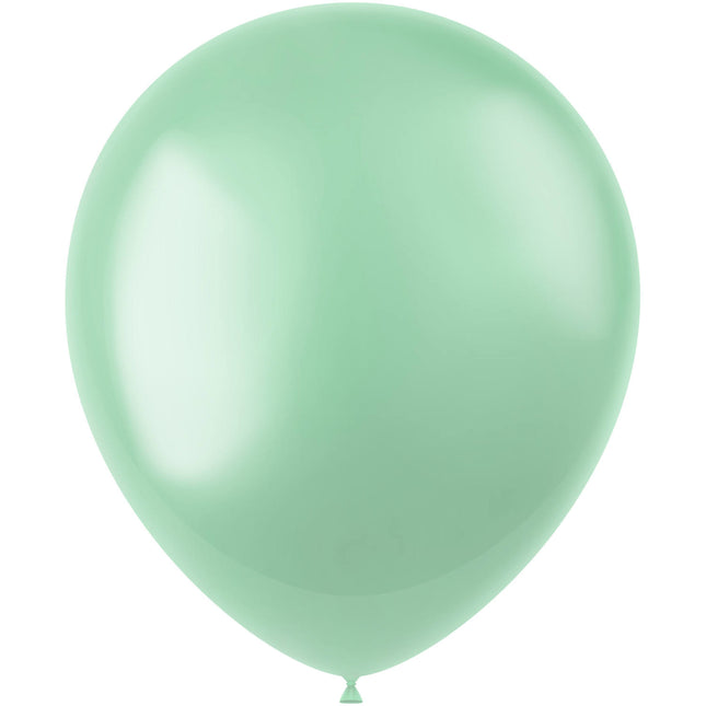 Balony metaliczne miętowo-zielone 33cm 10szt