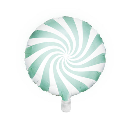 Balon helowy Mint Green Swirl 45 cm pusty