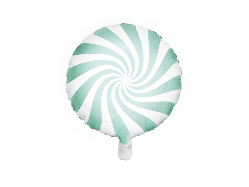 Balon helowy Mint Green Swirl 45 cm pusty