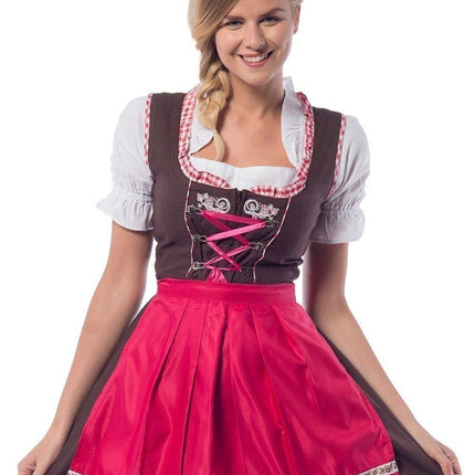 Sukienka Dirndl Oktoberfest Pink 3-częściowa