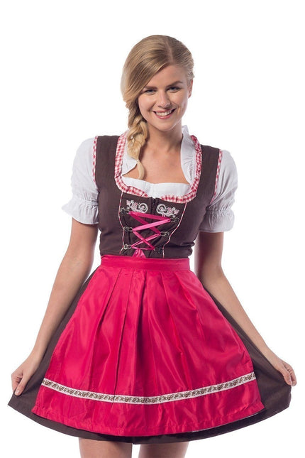 Sukienka Dirndl Oktoberfest Pink 3-częściowa