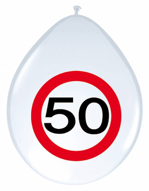 Balony 50 lat Znak drogowy 30cm 8szt