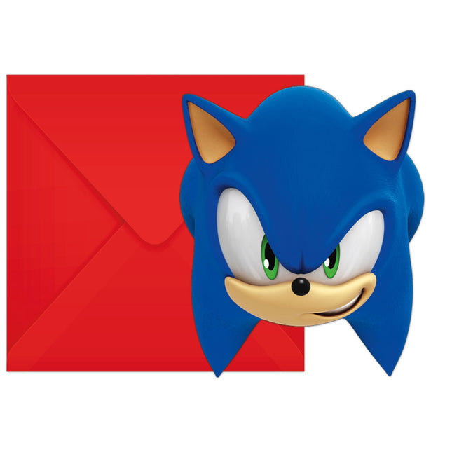 Zaproszenia Sonic z kopertami 6szt