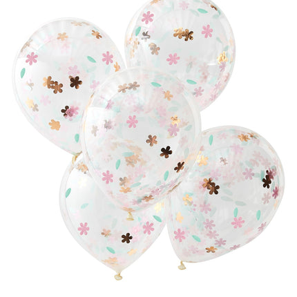 Balony konfetti Kwiaty 30cm 5szt