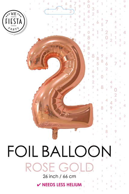 Balon foliowy figura 2 różowe złoto 66 cm