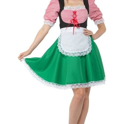 Sukienka Dirndl Oktoberfest Czerwony Zielony