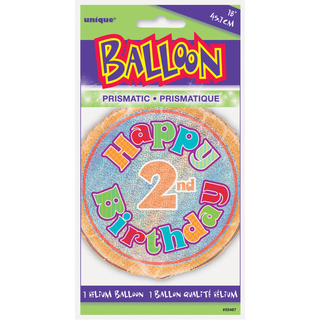 Balon helowy 2 lata Glitter 45 cm pusty