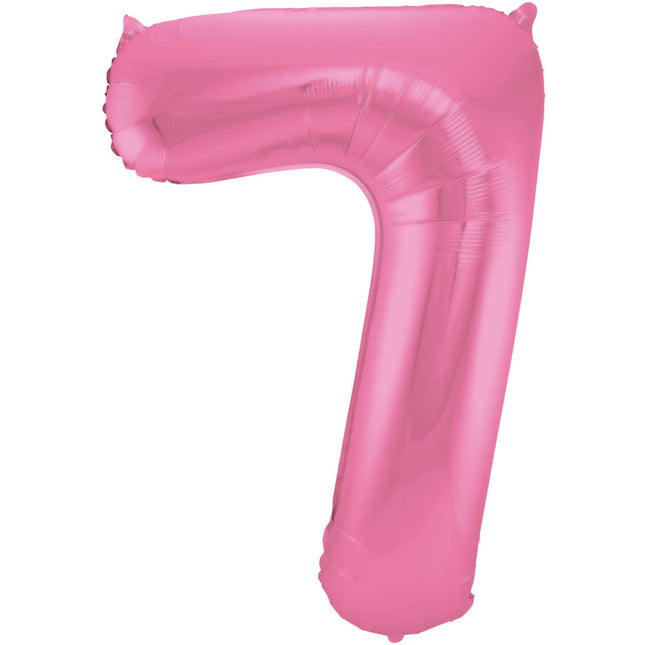 Balon foliowy Figurka 7 Matt Pink XL 86cm pusty