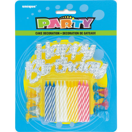 Topper na tort Happy Birthday Set 20cm 13 szt.