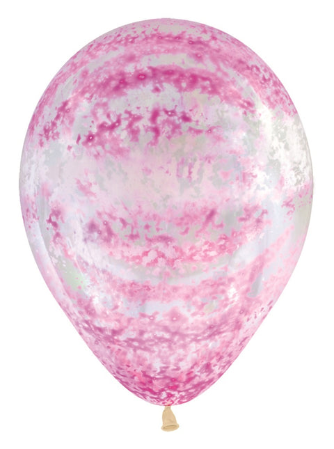 Balony Graffiti Pink Crystal Clear 30cm 25szt