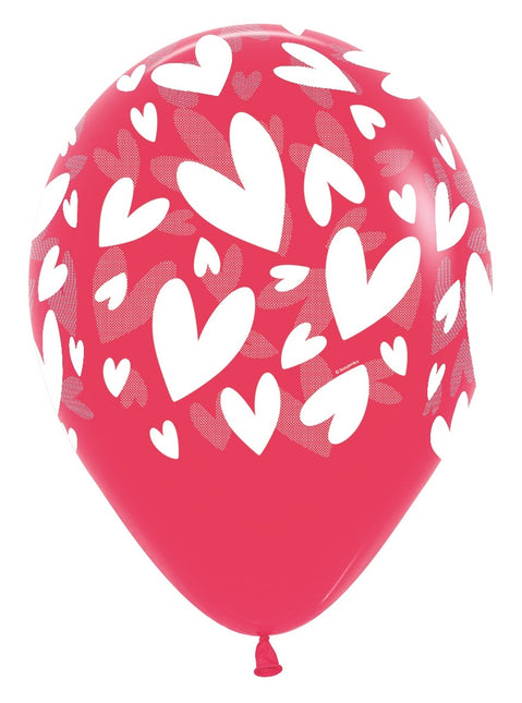 Balony Modern Hearts Mix 30cm 25szt