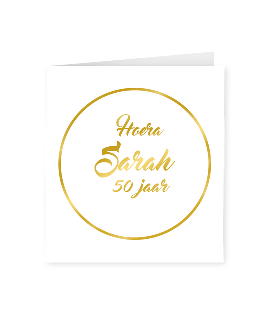 Karta Sarah 50 Years Gold White 15cm