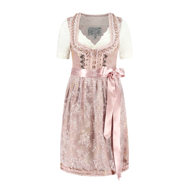 Jasnoróżowy Dirndl Dress Oktoberfest Women 2 Pieces