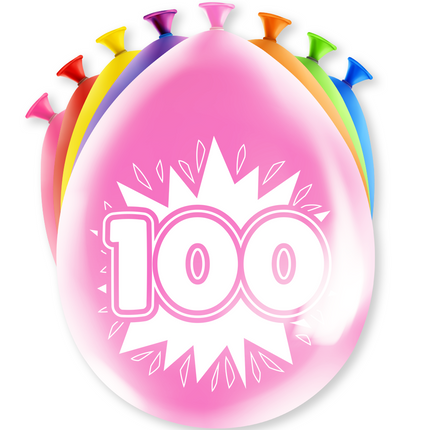 Balony 100 lat hurra 30cm 8szt