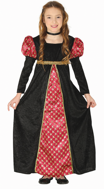 Średniowieczny strój dziecięcy czarny czerwony