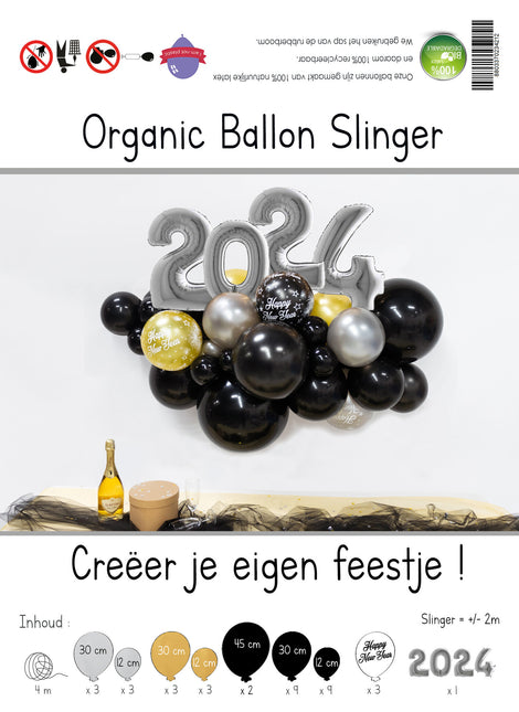 Zestaw do samodzielnego wykonania balonów Organic Silver New Year