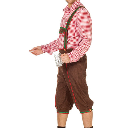 Brązowe Lederhosen Męskie Długie