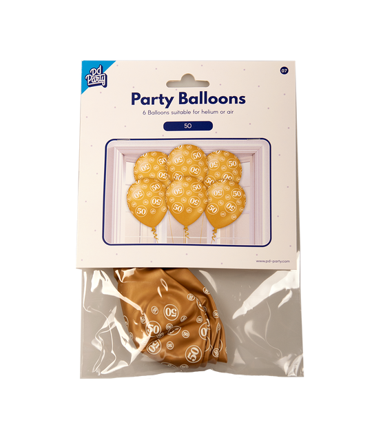 Balony 50 lat 30cm 6szt