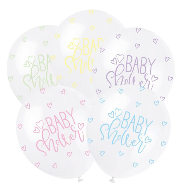 Balony urodzinowe Baby Shower Pastel 30cm 5szt