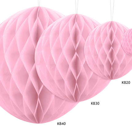 Kula w kształcie plastra miodu jasnoróżowa 40 cm