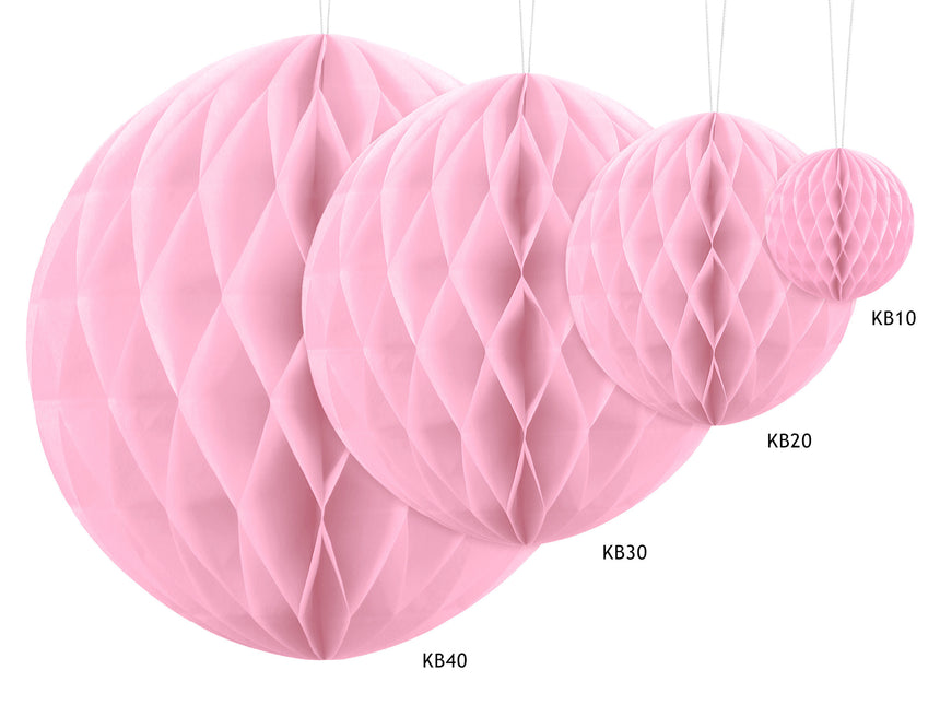 Kula w kształcie plastra miodu jasnoróżowa 40 cm