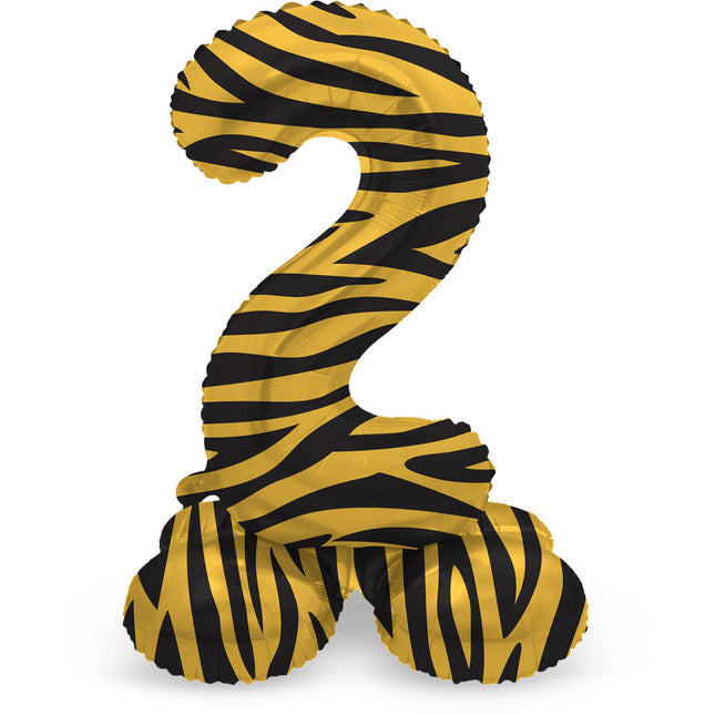 Balon cyfra 2 lata Tygrys ze standardowym pustym 41cm