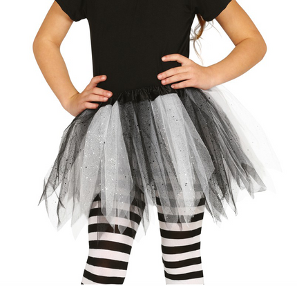 Tutu Glitter Black White Child 31cm