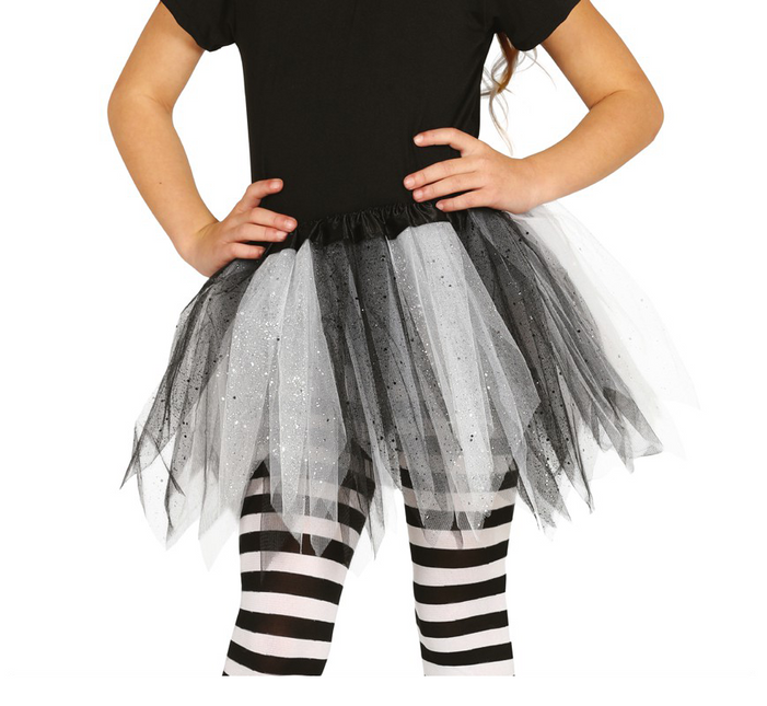 Tutu Glitter Black White Child 31cm