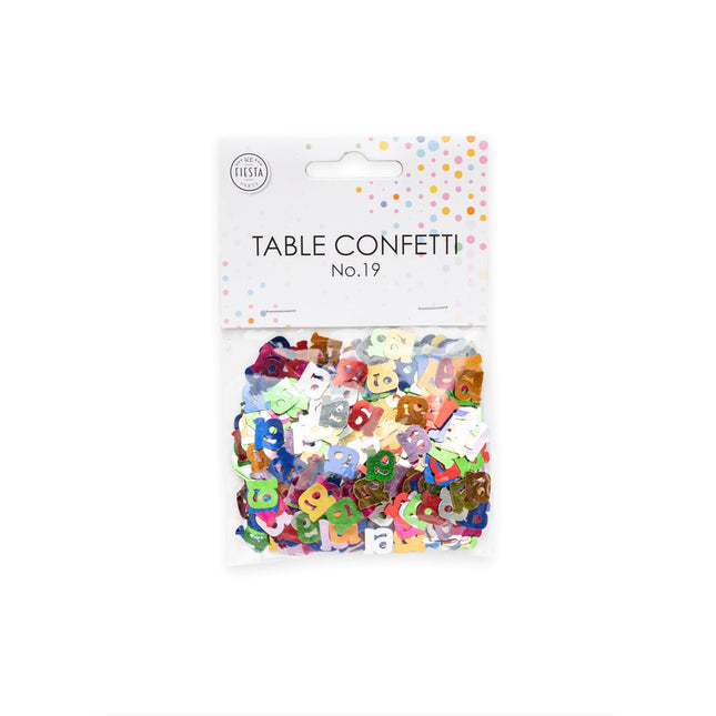 Kolorowe konfetti na stół 19 lat