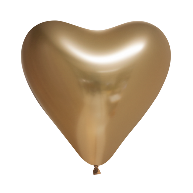 Balony serca złote 30cm 6szt