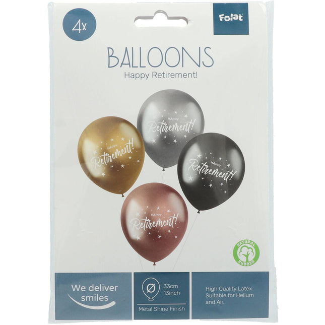 Balony Szczęśliwej Emerytury 33cm 4szt