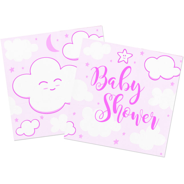 Baby Shower Girl Serwetki 25cm 20szt