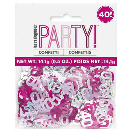 40 Years Confetti Bag Pink 14gr