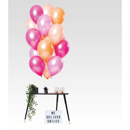 Balony brzoskwiniowo-różowe chrom 33cm 15szt