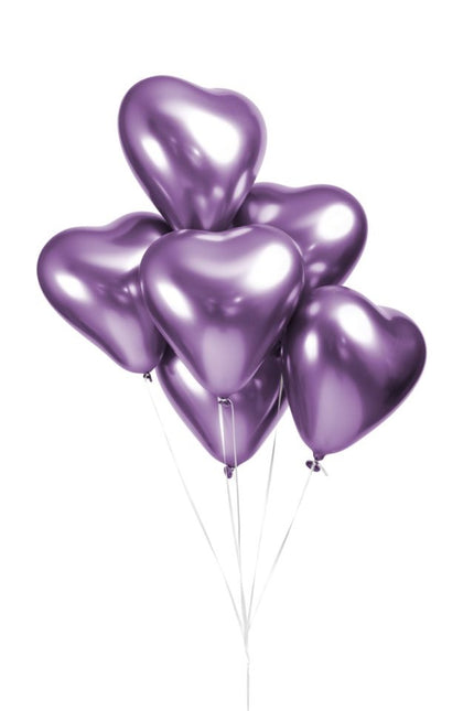 Balony serca fioletowe 30cm 6szt