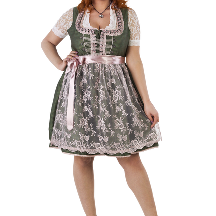 Biało-zielona sukienka Dirndl Oktoberfest Ladies 2 części