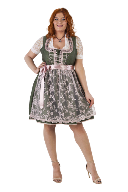 Biało-zielona sukienka Dirndl Oktoberfest Ladies 2 części