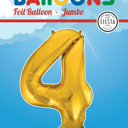 Balon foliowy Figurka 4 Gold XL 86cm pusty