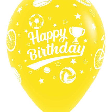 Balony Happy Birthday Sport 30cm 25szt