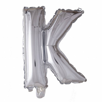 Balon foliowy litera K srebrny XL 102cm pusty