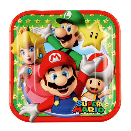 Talerze Super Mario Square 18cm 8szt